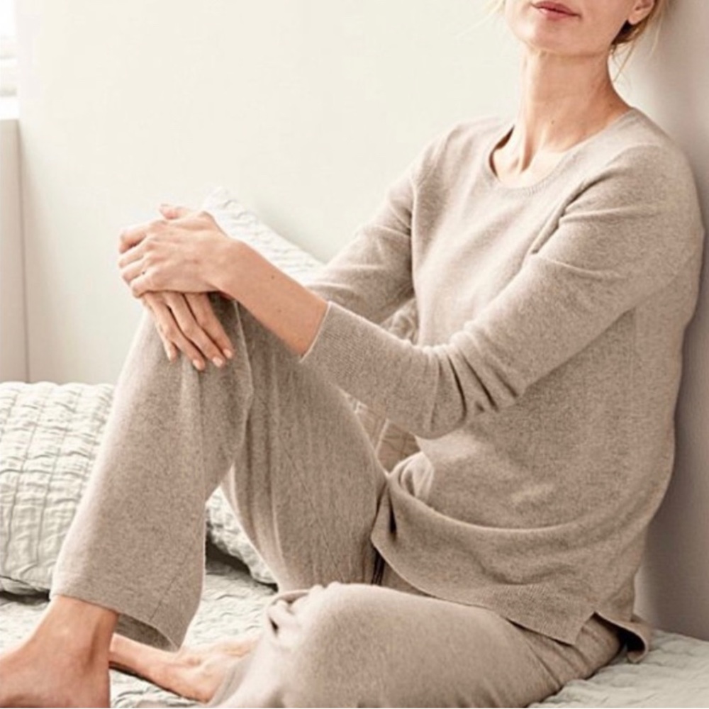 Eileen Fisher Tan Cashmere Lounge Set XS